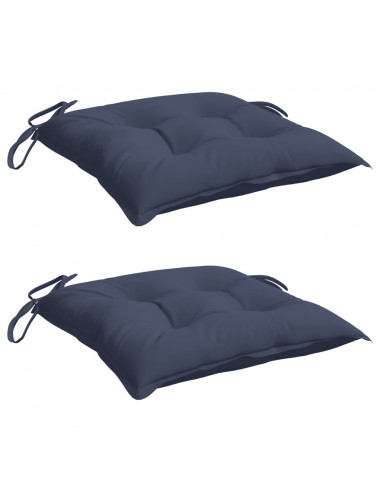 Cuscini per Sedia 2 pz Blu Marino 40x40x7 cm in Tessuto Oxford