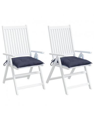 Cuscini per Sedia 2 pz Blu Marino 40x40x7 cm in Tessuto Oxford
