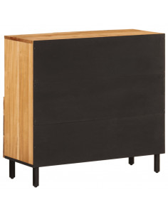 Credenza 80x33x75 cm in Legno Massello di Acacia 2