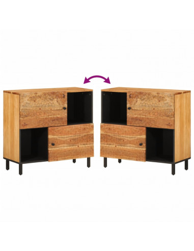 Credenza 80x33x75 cm in Legno Massello di Acacia