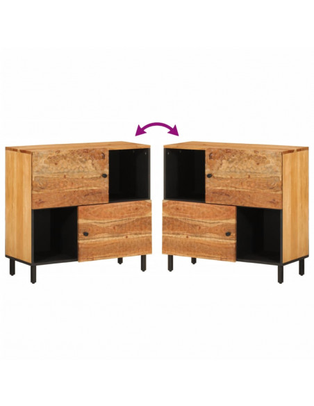 Credenza 80x33x75 cm in Legno Massello di Acacia
