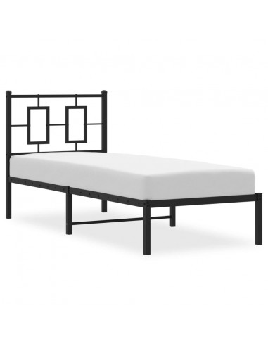 Giroletto con Testiera in Metallo Nero 80x200 cm