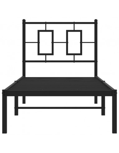 Giroletto con Testiera in Metallo Nero 80x200 cm