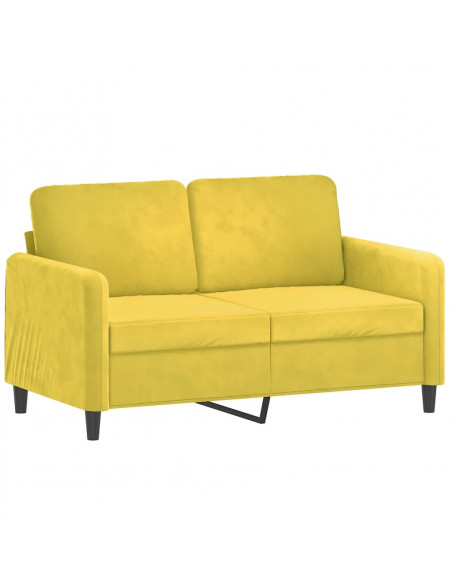 Set di Divani 2 pz con Cuscini Giallo in Velluto