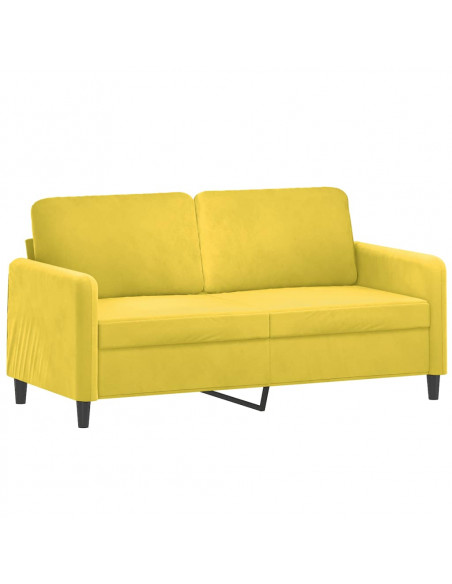 Set di Divani 2 pz con Cuscini Giallo in Velluto