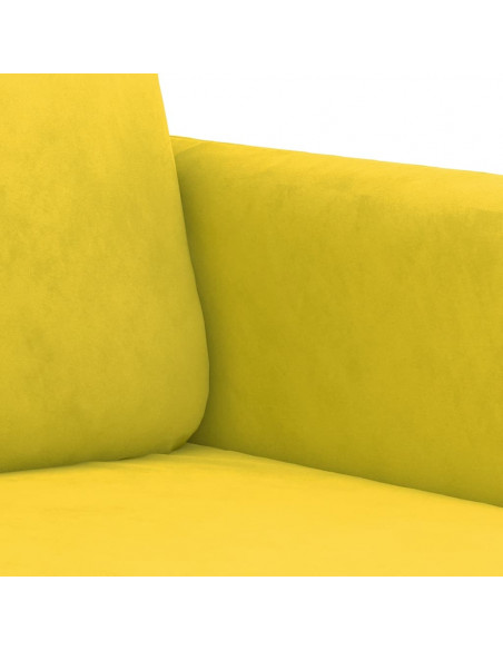 Set di Divani 2 pz con Cuscini Giallo in Velluto