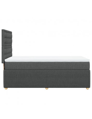 Giroletto a Molle con Materasso Grigio Scuro 100x200 cm Tessuto