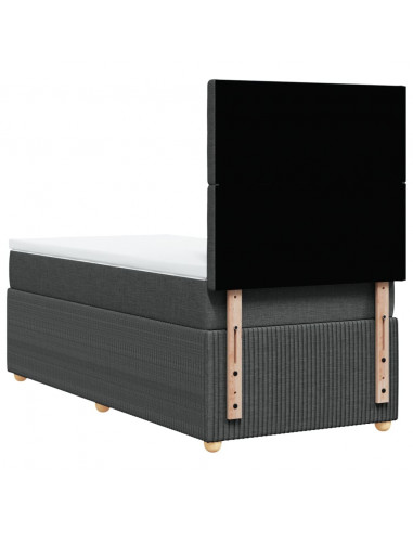 Giroletto a Molle con Materasso Grigio Scuro 100x200 cm Tessuto