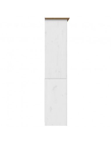 Libreria BODO 80x40x172 cm Legno Massello Pino Bianco e Marrone