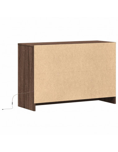 Mobile Porta TV con LED Rovere Marrone 91x34x61 cm Truciolato