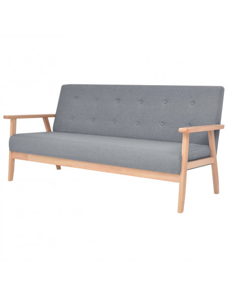 Set di Divani 2 pz in Tessuto Grigio Chiaro