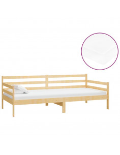 Divano Letto con Materasso 90x200 cm Legno Massello di Pino 2