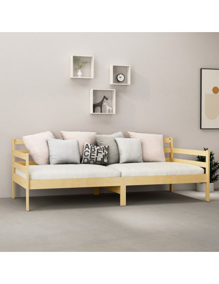 Divano Letto con Materasso 90x200 cm Legno Massello di Pino