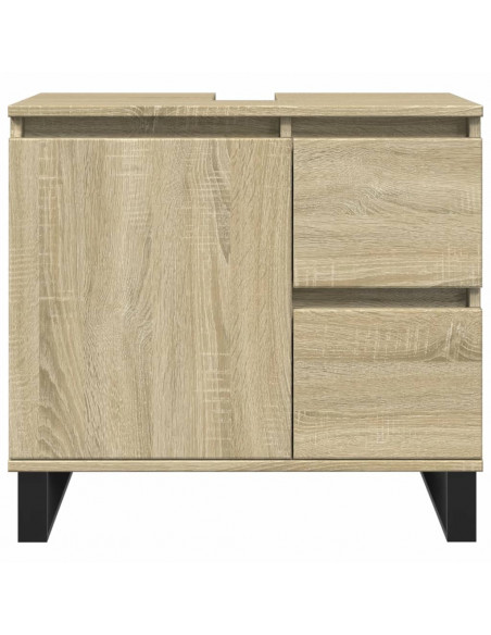 Set Mobili da Bagno 3 pz Rovere Sonoma in Legno Multistrato