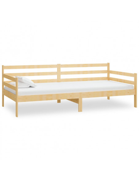 Divano Letto con Materasso 90x200 cm Legno Massello di Pino