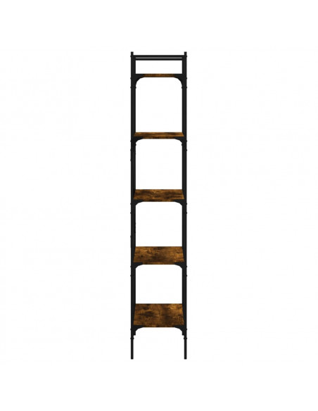 Libreria Rovere Fumo 5 Ripiani 56x31,5x174 cm Legno Multistrato