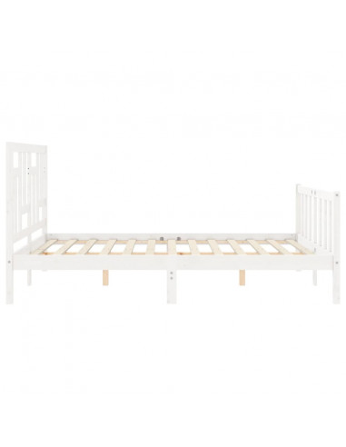 Giroletto con Testiera Bianco King Size in Legno Massello