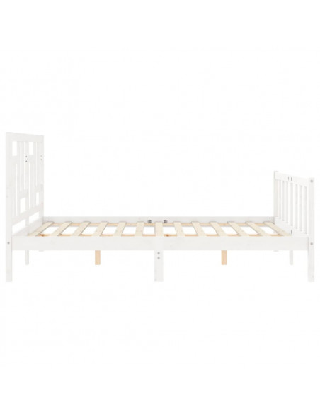 Giroletto con Testiera Bianco King Size in Legno Massello