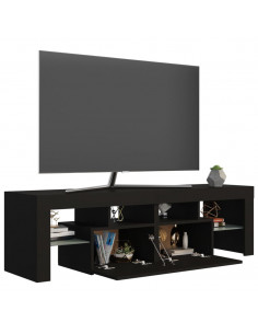 Mobile Porta TV con Luci LED Nero 140x36,5x40 cm 2