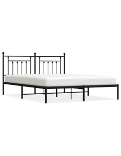 Giroletto con Testiera in Metallo Nero 180x200 cm 2