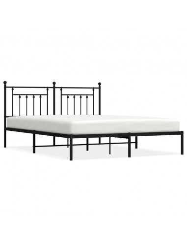 Giroletto con Testiera in Metallo Nero 180x200 cm