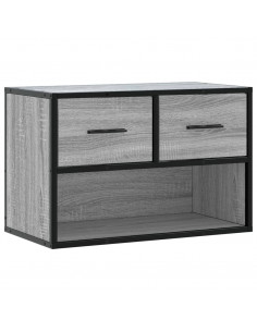 Mobile TV Grigio Sonoma 60x31x39,5cm in Truciolato e Metallo 2