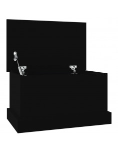 Contenitore Portaoggetti Nero 50x30x28 cm Legno Multistrato 2