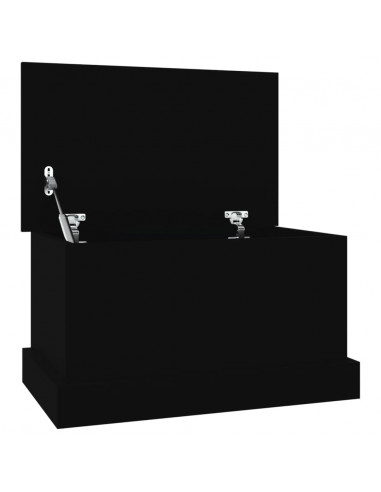 Contenitore Portaoggetti Nero 50x30x28 cm Legno Multistrato