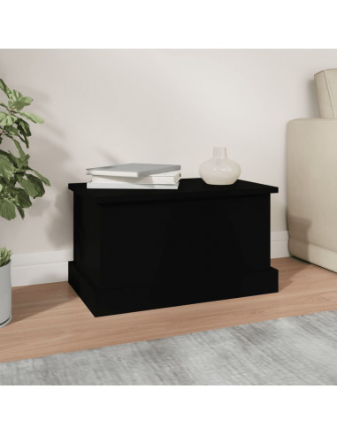 Contenitore Portaoggetti Nero 50x30x28 cm Legno Multistrato
