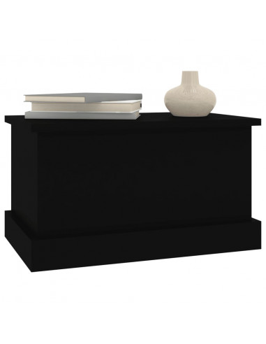 Contenitore Portaoggetti Nero 50x30x28 cm Legno Multistrato