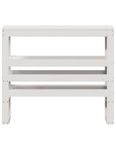 Testiera con Ripiani Bianca 90 cm in Legno Massello di Pino