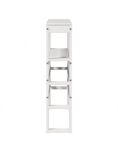Testiera con Ripiani Bianca 90 cm in Legno Massello di Pino