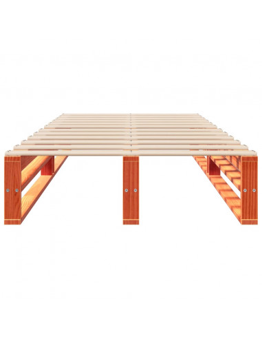 Letto senza Materasso Marrone Cera 90x200 cm Legno di Pino