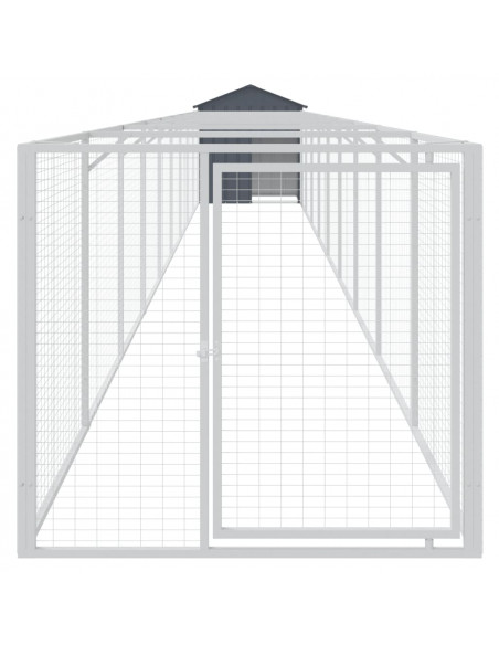 Casetta Cani con Tetto Antracite 117x1017x123cm Acciaio Zincato