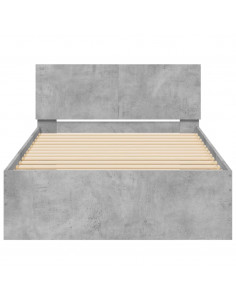 Giroletto con Testiera e LED Grigio Cemento 100x200 cm 2