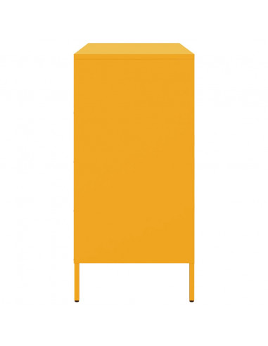 Credenza Giallo Senape 68x39x79 cm in Acciaio