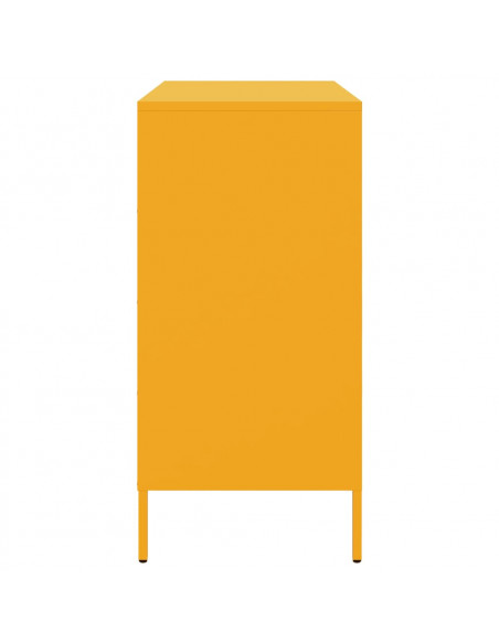 Credenza Giallo Senape 68x39x79 cm in Acciaio