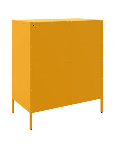 Credenza Giallo Senape 68x39x79 cm in Acciaio