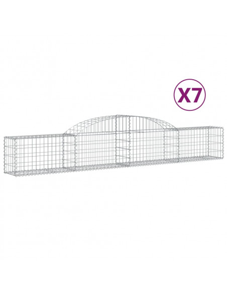 Cesti Gabbioni ad Arco 7 pz 300x30x40/60 cm Ferro Zincato