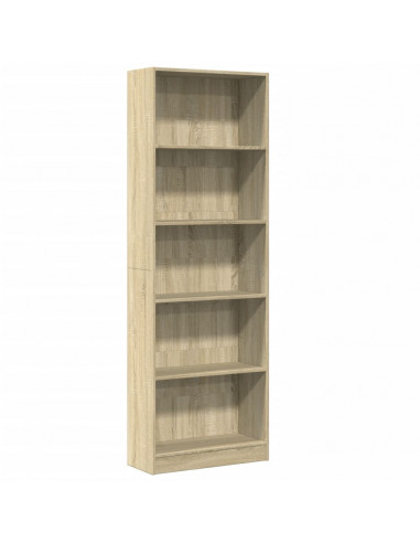 Libreria Rovere Sonoma 60x24x176 cm in Legno Multistrato