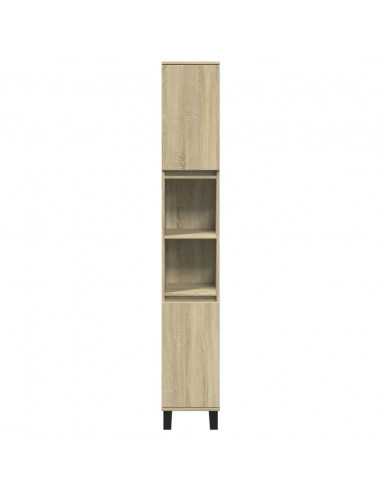 Set Mobili da Bagno 3 pz Rovere Sonoma in Legno Multistrato