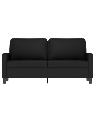 Divano a 2 Posti Nero 140 cm in Velluto