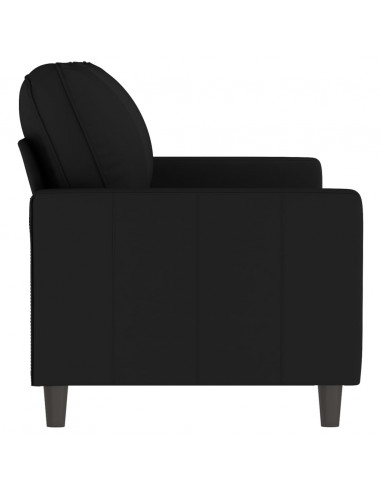 Divano a 2 Posti Nero 140 cm in Velluto