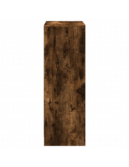 Credenza con LED Rovere Fumo 72x34x100 cm in Legno Multistrato