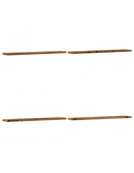 Mensole a Parete 4 pz Legno Antico 60x20x1,5 cm in Truciolato