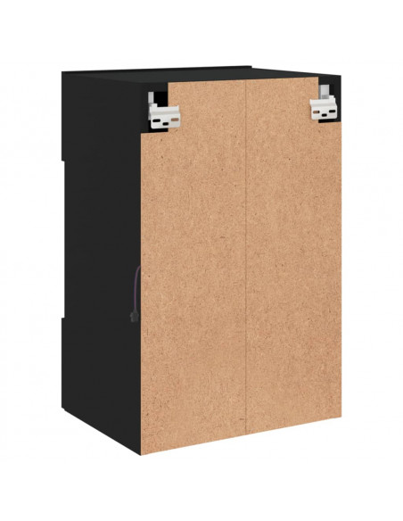 Mobili TV a Parete con Luci LED 2pz Neri 40x30x60,5 cm