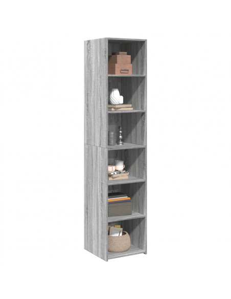Credenza Grigio Sonoma 40x41x185cm in Legno Multistrato