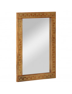 Specchio da Bagno 50x70x2,5 cm Legno Massello di Mango e Vetro 2