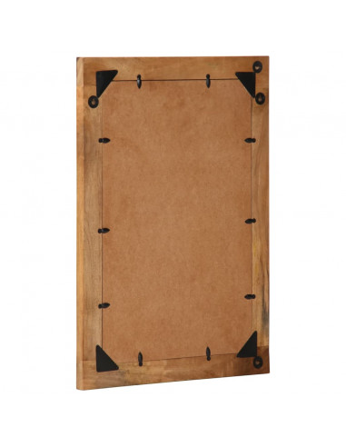 Specchio da Bagno 50x70x2,5 cm Legno Massello di Mango e Vetro