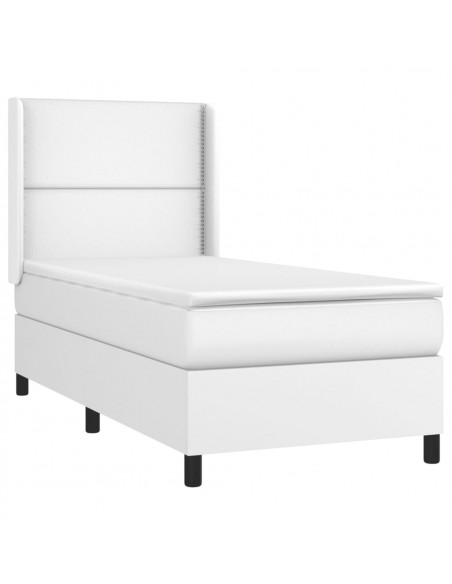 Giroletto a Molle con Materasso Bianco 100x200 cm in Similpelle